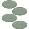 LEONARDO HOME Matera Set di 4 piattini in Ceramica, 11 cm, Colore: Verde