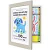 Americanflat Cornice Porta Disegni per Bambini (Effetto Legno Chiaro) - Cornice A4 da Parete con Passepartout e 25,5x32 cm Senza Passepartout - Apertura Frontale con Vetro Infrangibile