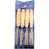 Minhe Per versatile set di 4 scalpelli per legno, acciaio 45# per lame di dimensioni 6/12/18/24 mm, corpo in ferro con manici in legno per tutti i livelli di abilità (B)