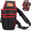 TaboSI Borsa porta attrezzi in tessuto Oxford 600D con cintura, multiuso, organizer professionale, per elettricisti, falegnami, tecnici e fai da te, rosso