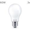 Signify GmbH Philips LED classic 60W E27 bianco caldo 806lm opaco confezione da 3 pezzi