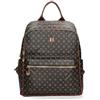 Briciole Zaino per Donne Poliuretano Zainetto Casual Made in Italy Stile Moderno Leggero 26x31x11 Cm 4192 Nero e Marrone