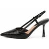 Rio Fiore Scarpe con Tacco, Decollete con Tacco a Spillo, Nere, 8.5 cm, Pelle Sinetica, Slingback High Heels, Décolleté a Punta, Cinturino alla Caviglia, AH2307