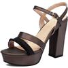 Bviennic Donna Sandals Tacco Alto a Blocco Con Plateau Moda Punta Aperta Fibbia Vestito Sandals 1076, Numero 32-44