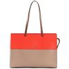 FURLA Varsity Tote E/W L Greige + Spritz + Cognac h