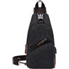 VARLIVOO Retrò Zaino Monospalla Uomo Zaini a Tracolla in Tela con Ricarica USB Pacco Petto Sportiva Borsello a Spalla Sling Bag Antifurto Zainetto Piccolo per Viaggio Campeggio Ciclismo Nero
