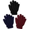 Glooarm 3 paia di guanti invernali per bambini, guanti magici spessi in cashmere, elasticizzati, caldi, per ragazzi e ragazze, 4-14 anni