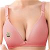 JOYNCLEON Reggiseno maternità E Allattamento Senza Ferretto in Cotone Rosa | Modello Da Notte Senza Cuciture, Scollo A V Con Bordi In Pizzo, Due Clip Anteriori Apribili Con Una Sola Mano