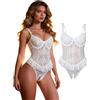ohyeahlady Body Sexy Donna Lingerie Con Buco Pizzo Taglie Forti | Body Aperto Curvy, Badydoll,Completo Intimo Elegante,Schiena Scoperta,Con Ferretto,Intimo Seducente,To Lingerie,Festival,Rave