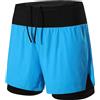 Aosufei Pantaloncini da bagno da uomo con fodera a compressione ad asciugatura rapida, 2 in 1, con elastico in vita, pantaloncini sportivi elasticizzati, blu cielo, M
