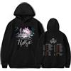 Yifaose ADO Hibana World Tour Merch Felpa con Cappuccio Uomo Donna Unisex Casual Maniche Lunghe Felpe con Cappuccio Stampate Oversize Pullover Felpe XS~4XL-Black||s