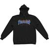 THRASHER Flame Logo Felpa, Black/Blue (Nero, Blu), S Unisex-Adulto (144922S)