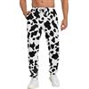 Duohropke Pantaloni da jogging da uomo, estivi con motivo a mucca, pantaloni sportivi lunghi, alla moda, con coulisse, versatili, per attività all'aria aperta, pantaloni sportivi