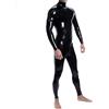 IQOAIJ Latex Uomo Sexy Abbigliamento Wetlook Maniche Lunghe Slim Fit con Cerniera Leggings Calzamaglia Pole Dance Catsuit