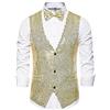 KBOPLEMQ Gilet da uomo con paillette, slim fit, per Natale, feste, casual, classico, classico, da uomo, lucido, per matrimonio, ballo, eventi, matrimoni, gold, L