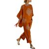 Gienslru Tuta Donna Estivo Completa Casual Set 2 Pezzi Pantaloni Larghi e Top Oversize Boho Tute Kaftano Sportive Primavera Cotone Leggero Completo Outfit Mare Vacanza Cerimonia Co-ord Elegante