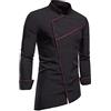 Duohropke Giacca da cuoco da uomo, slim fit, elasticizzata, con bottoni a pressione, a maniche lunghe, da cucina, da lavoro, casual, asimmetrica, da lavoro, da lavoro