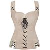 KBOPLEMQ Abbigliamento medievale da donna corsetto rinascimentale gilet pirata costume gotico cappotto steampunk cosplay top con lacci corsetto top pirata corsetto vintage senza maniche