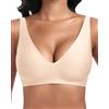 Jiuday Reggiseno push up profondo a V senza ferretto per donna, comodo reggiseno per seni grandi, tenuta forte, senza cuciture, imbottito, senza cuciture, senza ferretto, senza cuciture