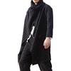 Duohropke Mantello da uomo Lenien Poncho, irregolare cardigan Cape alla moda, con cappuccio, caldo, per il tempo libero, tutti i giorni, da viaggio, da cowboy hippie con cappuccio, Nero , L