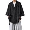 RUMAOZIA Accappatoio tradizionale Yukata da uomo jacquard kimono camicia cappotto con maniche a 3/4 Cardigan con abbottonatura cinese Cappotto corto da uomo per occasioni estive