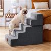 Sytopia Scalini per cani alti 55,9 cm, antiscivolo, scale pieghevoli staccabili a 5 gradini per letto, schiuma ad alta densità, copertura lavabile, 76 x 40 x