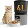 Unipampa Ciotola Acqua Cane, Distributore Automatico Cibo Gatti 4L, Dispenser Crocchette Gatto 1-9 Pasti al Giorno, Distributore Cibo Gatti Con Timer Programmabile, Mangiatoia automatica per Cani