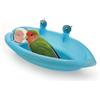 Amasawa Bagno Uccelli con Specchio,Piccola Vasca da Bagno per Uccelli, Vasca da Bagno Pappagallo Vasca da Bagno per Uccelli Bird Bath Box per Doccia plastica con Gancio (Blu)