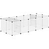 PawHut Recinto per Animali di Piccola Taglia Modulabile 175x70x45 cm Nero | 20 Pannelli, 2 Porte e Accessori, Gabbia per Roditori da Interno, in Acciaio e PP, per Porcellini d'India e Ricci