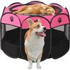 Exquilnova Beccucciolo portatile, 74 x 74 x 43 cm, pieghevole, per casa, cuccioli, telo impermeabile Oxford per cani, gatti, conigli, rosa