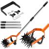 BORDRISE Coltivatore rotativo e zappa oscillante 2 in 1,Coltivatore a ruota stellata | 184 cm Coltivatore giardino Coltivatore giardino con denti rimovibili per smuovere il terreno ed eliminare le erbacce