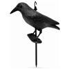 Generico Corvo Spaventapasseri da Giardino con Picchetto 32 cm, Dissuasore Uccelli Realistico per Balcone Orto Terrazzo, Anti Piccioni e Volatili, Protezione Piante e Coltivazioni