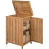 COSTWAY Armadio da Esterno in Legno Massello con Ripiano Rimovibile, Casetta Porta Attrezzi con Porta e Coperchio Apribile, Contenitore per Bidoni Spazzatura per Giardino, Cortile e Patio