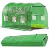 SPRINGOS Copertura in Pellicola Springos® per Serra 2x3x2m 6m² UV4 Rivestimento Tunnel con Rete Pellicola da Giardino con Cerniera e Finestre con Zanzariera Pellicola Serra