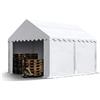 TOOLPORT Tendone deposito 3x4 m PVC 800 N impermeabile tenda capannone con telaio al suolo bianco