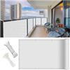 CUIMEI Telo Copri Ringhiera Balcone 90 x 950 cm Blocco 98% Uv, Asciugatura Rapida Antistrappo, Protezione Visiva Frangivento Telo per Balconi con Occhielli Fascetta per Balcone, Bianco