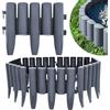 KRUMAD Bordo per prato in plastica effetto legno, set da 10 pezzi, 2,8 m, altezza 24 cm, bordo flessibile per aiuole, resistente alle intemperie, ai raggi UV e al gelo, facile da montare, grigio