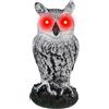 Generic Gufo spaventapasseri - Gufo finto con occhi lampeggianti, suono spaventoso e rilevatore di movimento - esca cornuta anti-sbiadimento, statua spaventare gli per giardino, cortile all'aperto