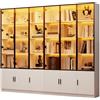 KecDuey Vetrina in vetro 120 x 32 x 200 cm, armadietto alto, vetrina con 6 ante dell'armadio, armadio alto, con LED, larghezza 120 cm, multifunzione, grande armadio (2)
