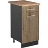 Vicco Mobiletto base cucina R-Line, Rovere artigianale/Antracite 40 cm