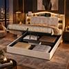 LKPOMI Letto Matrimoniale 160x190 con Contenitore, Letto imbottito con LED e USB, Struttura Letto Contenitore con testiera e rete a doghe, Velluto, Senza Materasso (Beige A, 160 x 190 cm)