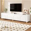 luckdect Mobile TV, supporto TV, 4 ante a spinta, lunghezza 180 cm, mobile TV da soggiorno, armadio basso soggiorno interno per TV fino a 70 pollici