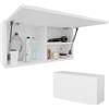 PLATAN ROOM - Armadio da bagno, larghezze disponibili 80/120/160/200/240 cm, mobile pensile con anta ribaltabile, bianco opaco/bianco opaco, 80 x 40 x 25 cm