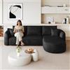 Muskel Divano angolare moderno con chaise longue lato destro + 2 posti, nero, a forma di L, divano modulare per soggiorno, divano morbido, comodo paesaggio abitativo, senza montaggio