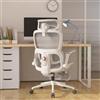 SIHOO B300 Pro Sedia Ergonómica Ufficio Poggiapiedi Supporto Lombare 4 Vie | Braccioli 6D, Schienale Altezza Regolabile, Profondità Sedile Regolabile, Poggiatesta 3D, per Sessioni Lunghe Lavoro, Bianco