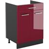 Vicco Mobiletto base cucina R-Line, Rosso lucido/Antracite 60 cm
