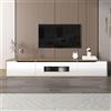 Lexiou Mobile TV lucido con luce LED che cambia colore (bianco e legno)