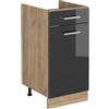 Vicco Mobiletto base cucina R-Line, Antracite lucido/Rovere dorato 40 cm
