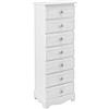 KONTE.DESIGN Cassettiera BLANC in legno bianco e 7 cassetti effetto decapato, 29x23x89 cm