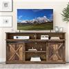 luckdect Mobile TV, supporto per TV, 2 porte di fienile scorrevoli, 4 ripiani aperti, lunghezza 150 cm, armadio basso moderno in legno soggiorno interno per TV fino a 65 pollici